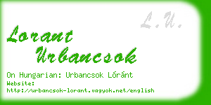 lorant urbancsok business card
