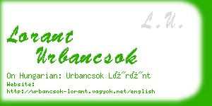 lorant urbancsok business card